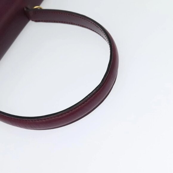 CELINE Circle Hand Bag Leather 2way Purple Gold Auth 124785 - Picture 8 of 16